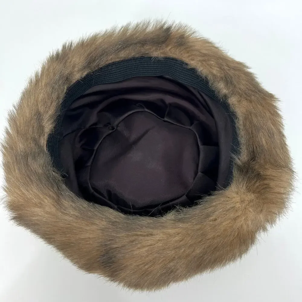 Vintage 60s Womens Faux Mink Fur Pillbox Hat Lined Fascinator - Picture 3 of 6